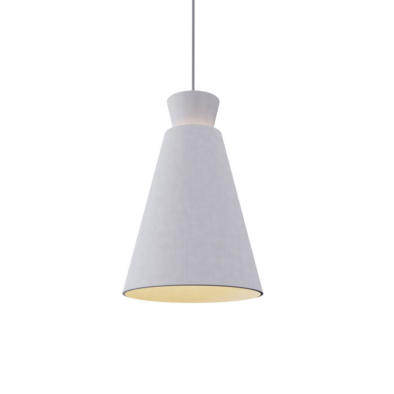 Luminaire suspendu simple à 1 lumière Conical, Blanc organique