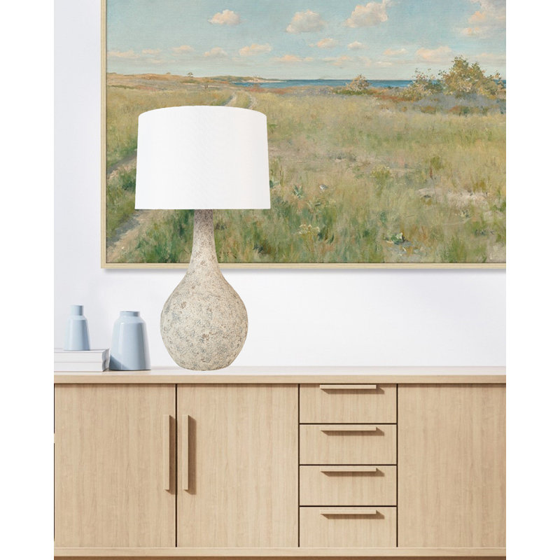 Classic 27.5" Textured Gray Ceramic Table Lamp