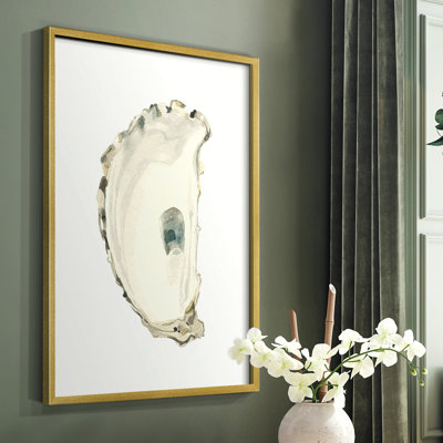 «Neutral Oyster Study II», reproduction encadrée - bois massif