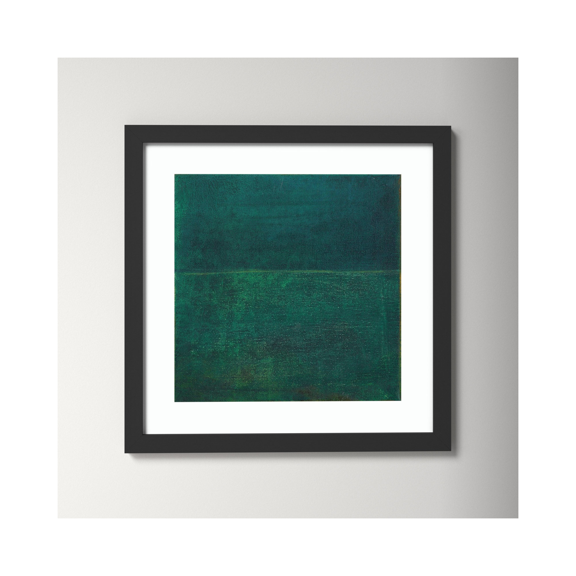 Green Zen I by Jodi Fuchs, Black Framed Paper, 18.12" H x 18.12" W x 0.88" D