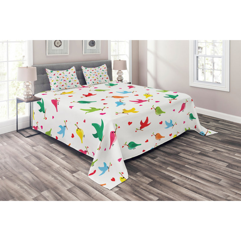 Farmhouse / Country Polyester Coverlet, King Bedspread + 2 Shams