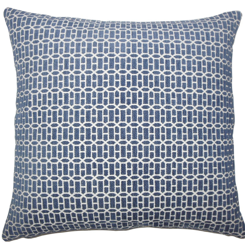 Coussin décoratif géométrique, 20 po x 20 po, Lapis, Mélange de duvet