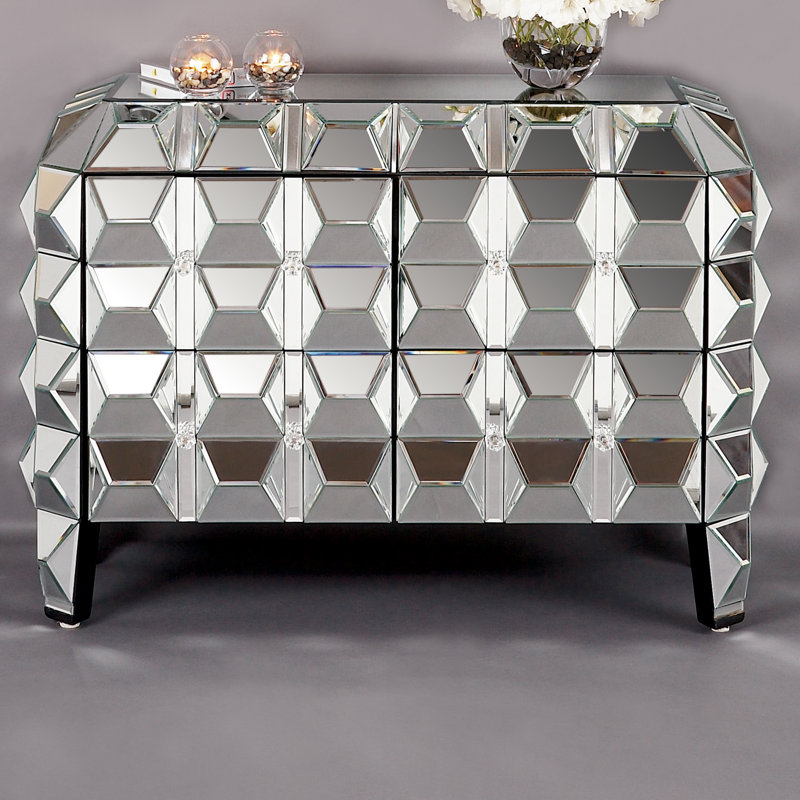 Commode d'appoint à miroir 4 tiroirs Legault