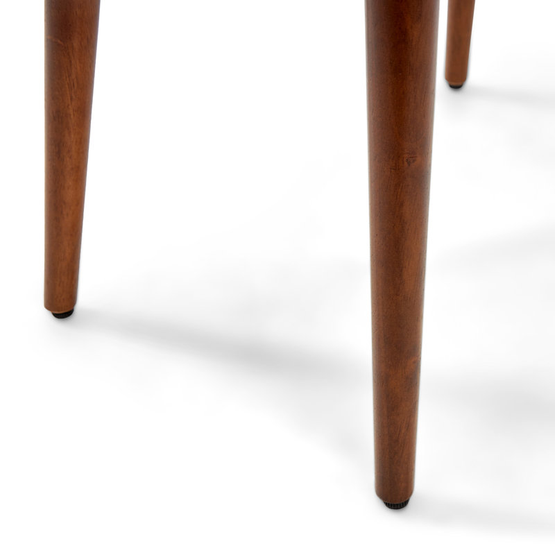Calvin Mid-Century Brown Wood Side Table with Storage Drawer