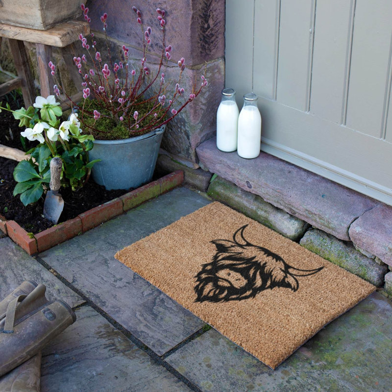 Southport Highland Cow Kitchen Mat, Black/Yellow
