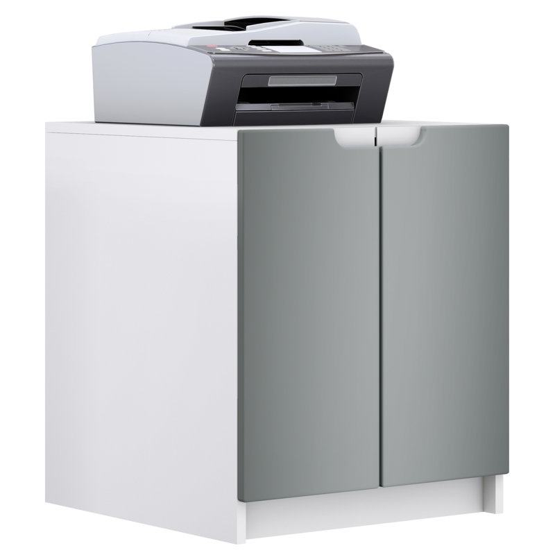 Logan 2 -Door 1 -Shelf, White/Silver