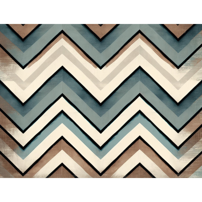 Checkered Comforter, Queen Comforter, Blue/Brown Chevron