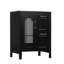 Meuble-lavabo de 24 po avec lavabo, bois massif et construction, noir, deux tiroirs, porte, tablette réglable, conception autoportante en verre céramique, style moderne, grand rangement en caoutchouc noir de 24 po, armoire
