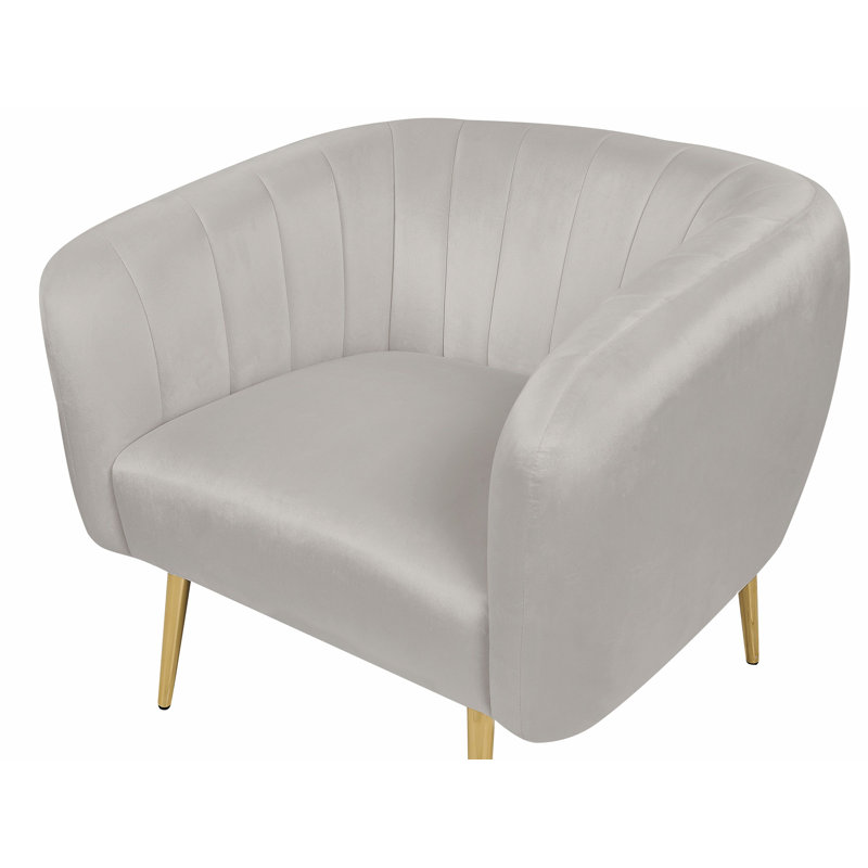 Jairo Velvet Barrel Chair, Grey Velvet
