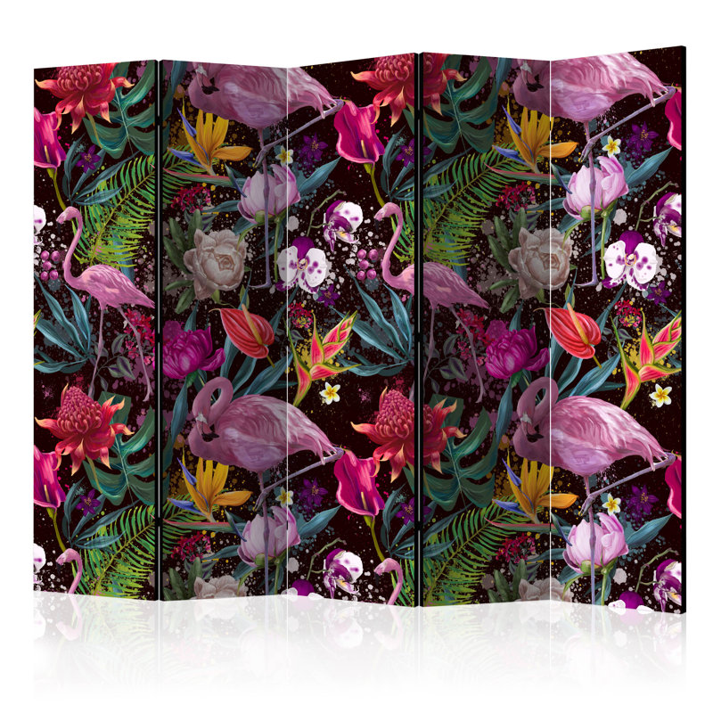 225cm W x 172cm H 5 - Panel Wood Folding Room Divider
