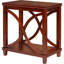 Console rectangulaire en bois massif, table d'appoint à 2 niveaux avec design en X, cerisier