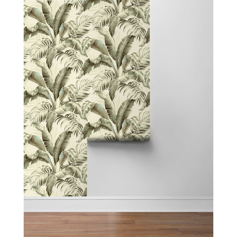 Tommy Bahama Palmiers Peel And Stick Wallpaper Roll, Silver Birch