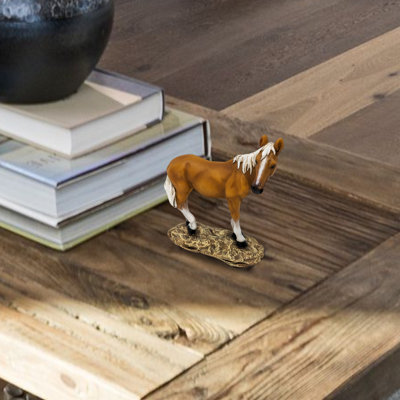 Figurine cheval d'oseille debout en résine - Sculpture de collection peinte à la main pour la maison et le bureau