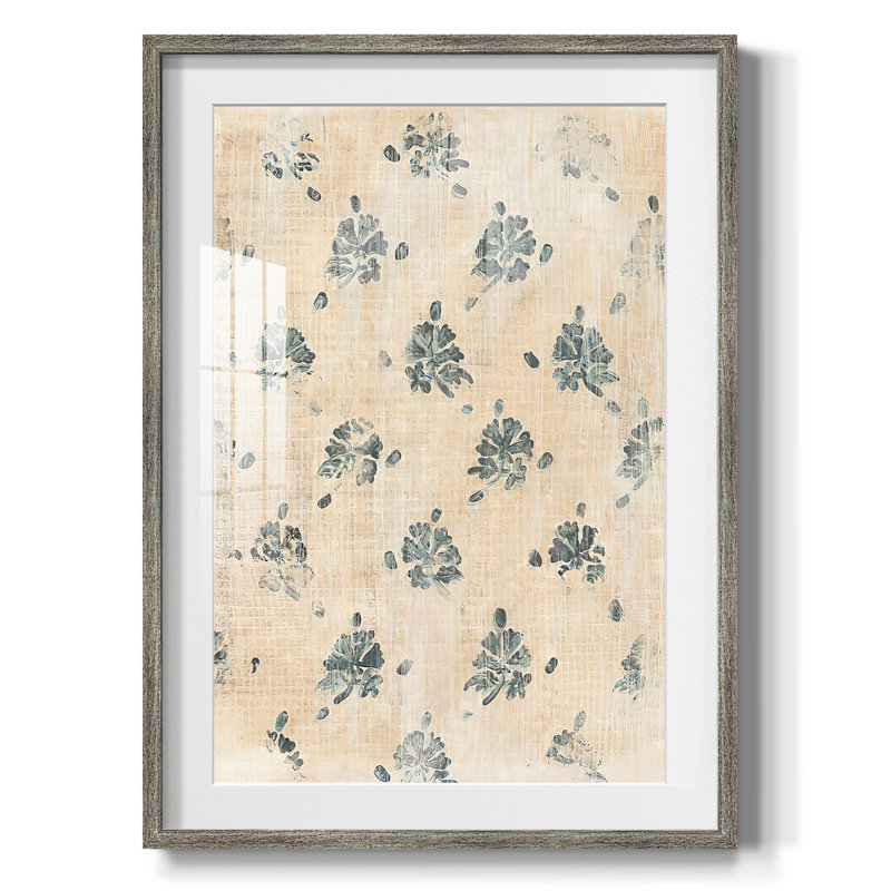 «Vintage Blockprint II», impression encadrée, Vieilli, H 28,5 po x l 20,5 po