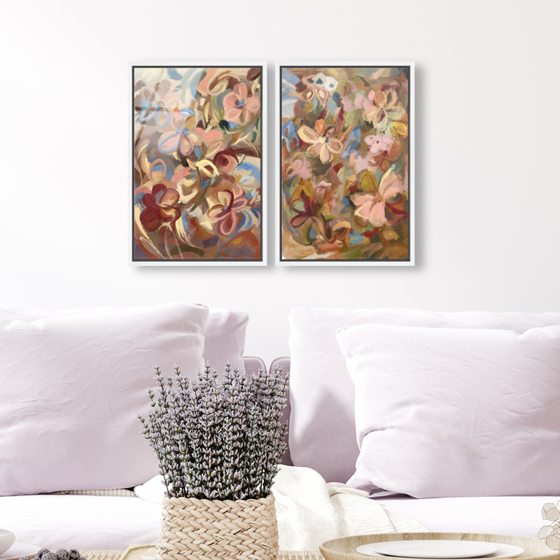 Moving Eden Set Set by Oliver Gal, 50"H x 34"W, White Floater Frame