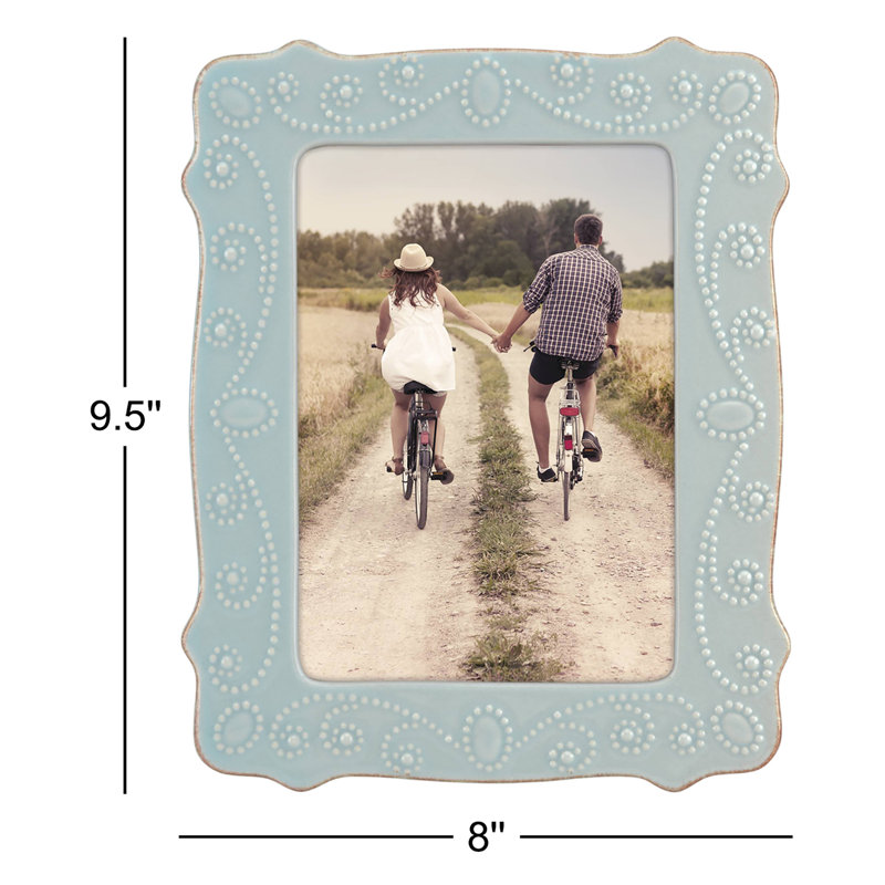 French Perle Giftware Picture Frame, Ice Blue