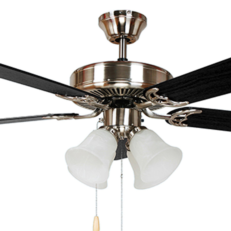 Eastgate 52'' Ceiling Fan with Light Kit, Brushed Nickel/Black