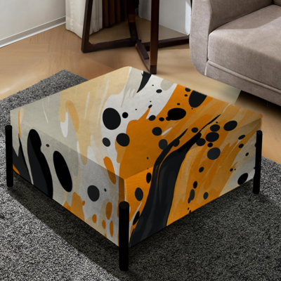 Multicolore artistique Expression II - Grand repose-pieds carré abstrait