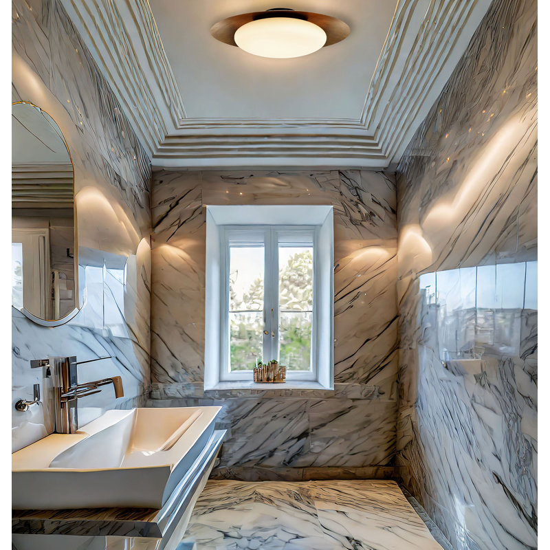 Haines Glass LED Flush Mount, 7.25" H x 24" W x 24" D