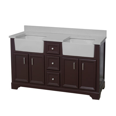 Ensemble de meuble-lavabo double 60 po Emiliano