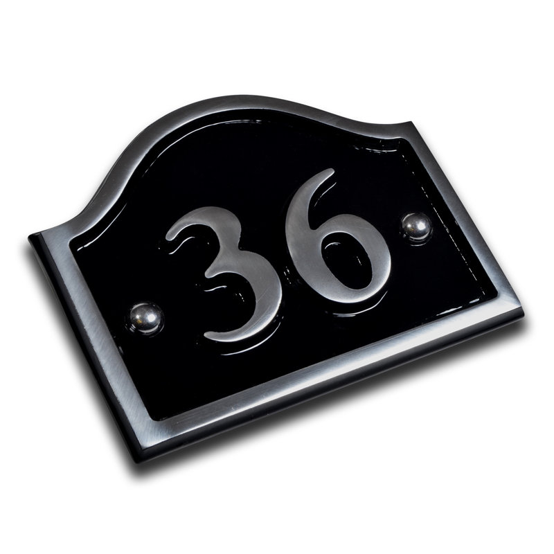 Jaclynn 11.5cm H Reflective Metal House Number, 36