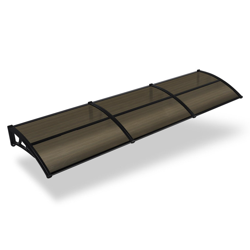 Auvent de terrasse rétractable en plastique l 38 po x P 9,8 po Yescom, Brun