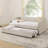 Twin Size Daybed with USB Charging & Pull-out Extendable Bed, with Button on Back and Copper Nail on Waved Shape Arms-338546674