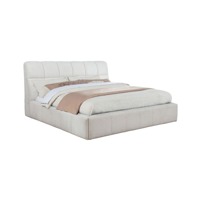 Trystan Upholstered Platform Bed, California King, Cream