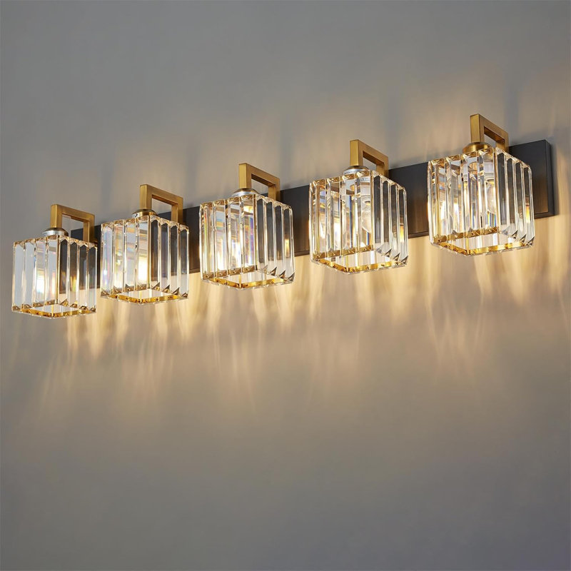 Applique murale pour salle de bain 5 lumières Modern Crystal