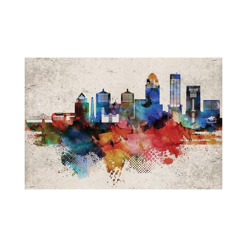 Louisville Abstract - Print on Canvas, Wrapped Canvas, 30.48 cm H x 45.72 cm W