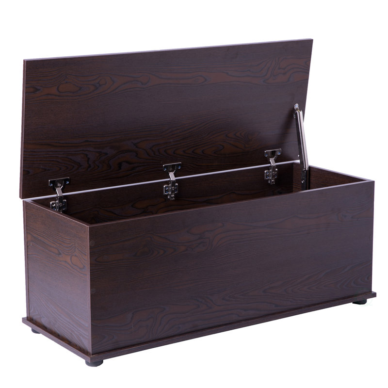 Meuble de rangement et banc en bois blanc multi-usages Ebern Designs, Brun