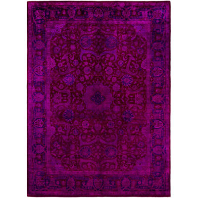 Tapis rose en laine 9 pi 4 po x 12 pi 4 po Huckstep