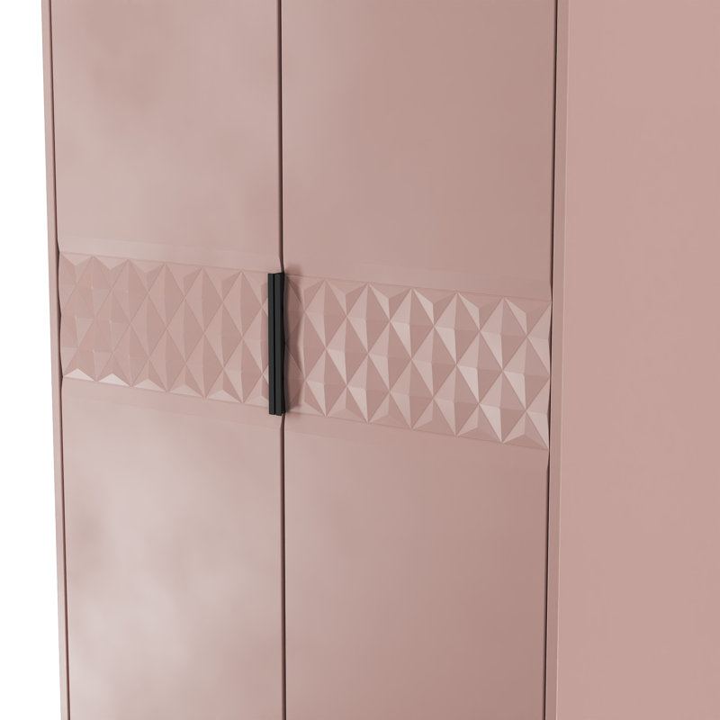 Bethanne 2 Drawer Double Wardrobe, Pink