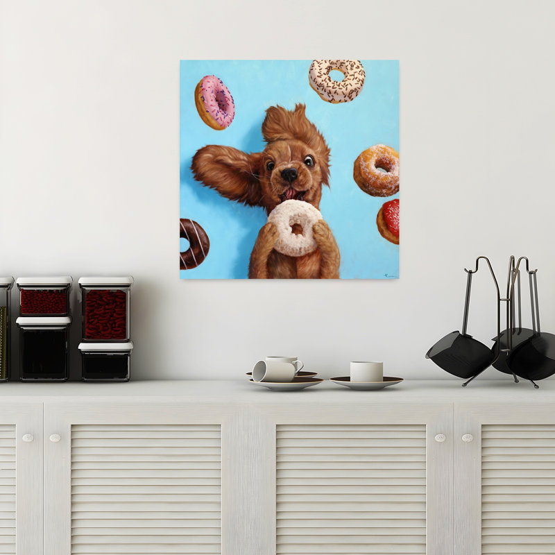 Happy Place, art urbain contemporain pour chien, H 18 po x l 18 po
