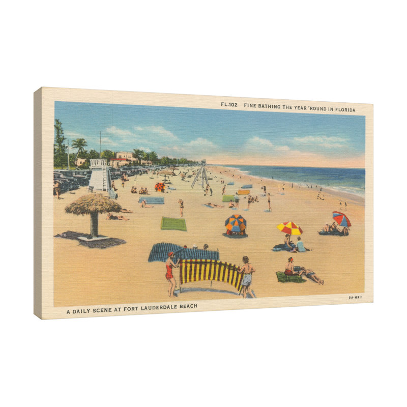 «Beach Post card I» par Wild Apple Portfolio - impression sur toile tendue, H 16 po x l 24 po x P 1,5 po