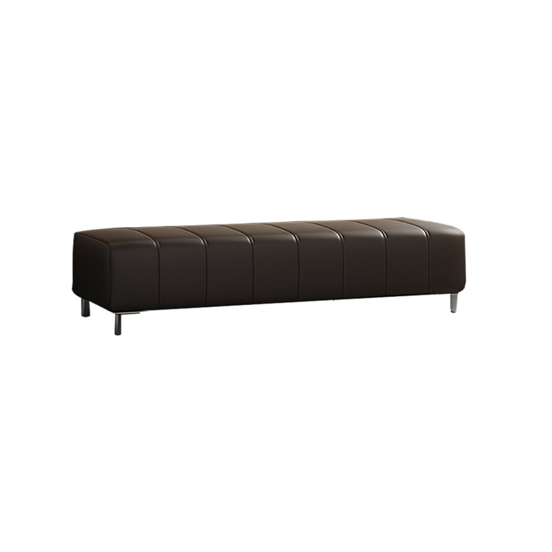 Banc rembourré en cuir, H 16,14 po x l 66,92 po x P 17,71 po