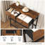 Console étroite avec prise de courant, table d'entrée avec 2 tiroirs en tissu, table à 3 niveaux avec tablettes de rangement pour le salon et le couloir, brun rustique