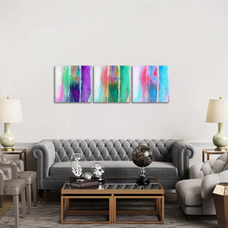 Skein Triptych - ensemble d'art mural sur toile - toile tendue (ensemble de 3)