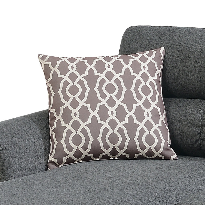 Ensemble modulaire réversible avec 2 coussins décoratifs gris ardoise, Ardoise