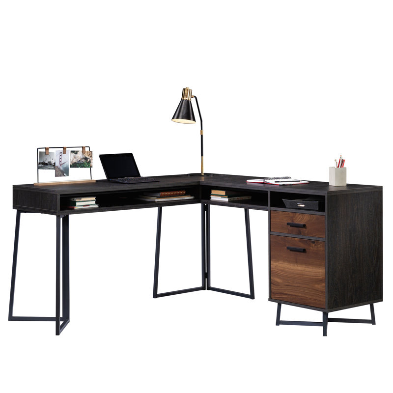 Bureau en L avec 2 tiroirs et casiers (sans la chaise)