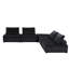 120 po velours et 80 po avec assise 25,5 po de profondeur noir 5 pièces rembourrées en mousse 14,5 po