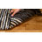 Exley Vintage Leather Hand Woven Leather Cotton/Jute Striped Rug in Dark Brown-381758149