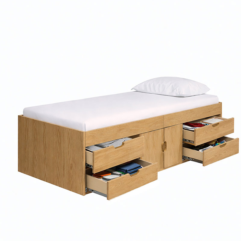 Single (3') Cabin Bed with Storage Included, Oak