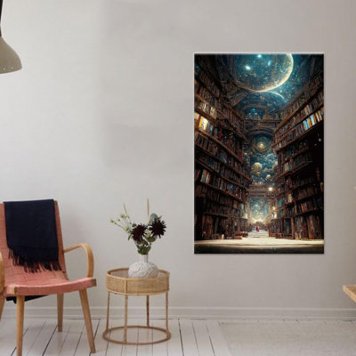 Reproduction d'art sur toile imprimée: conception abstraite de la galaxie de l'espace, toile tendue 1P
