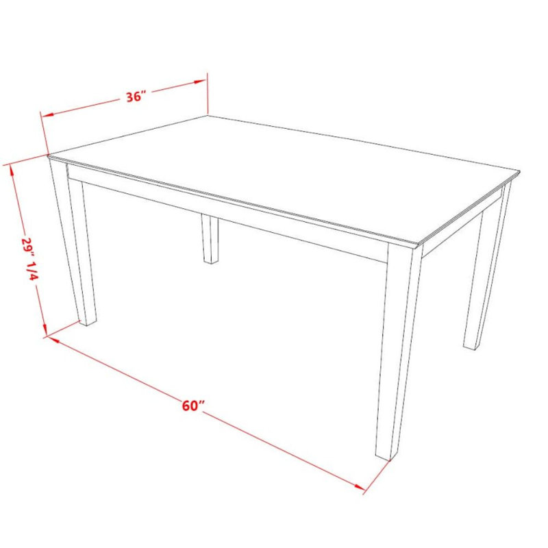 Ensemble de table de salle à manger 7 pièces composé d'une table de salle à manger rectangulaire moderne et de 6 chaises Parson rembourrées en polyester, 36 x 60 pouces, acajou