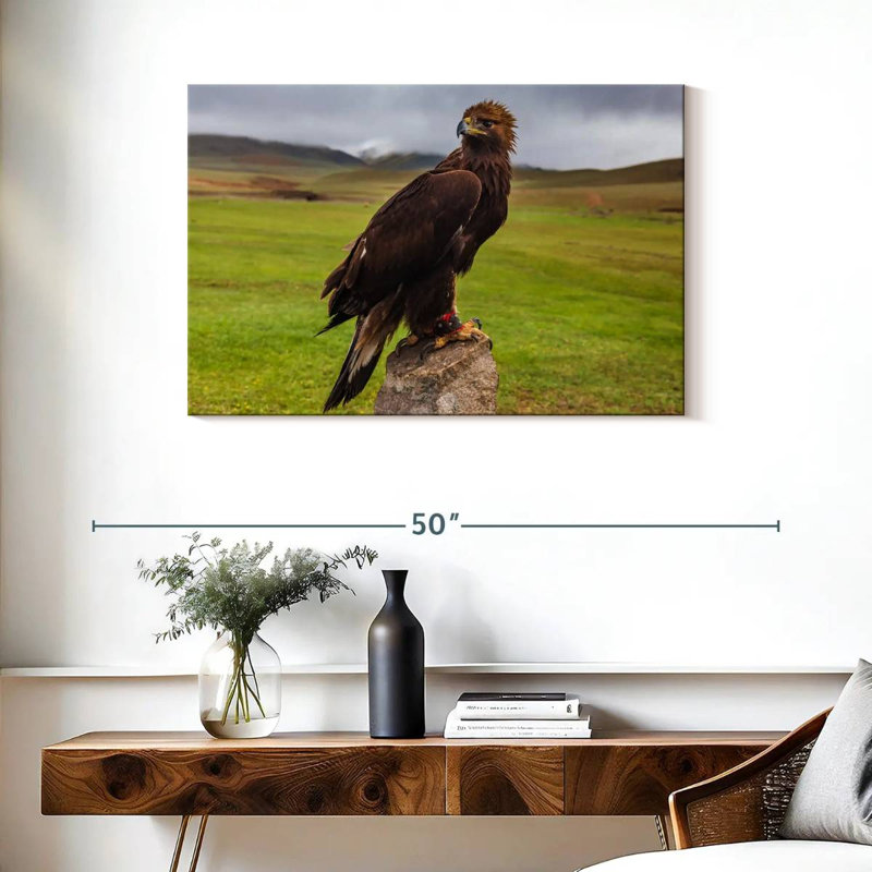 Brampt Eagle On Stone, 24" H x 36" W