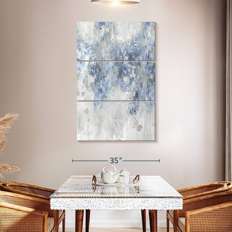 Avery Cascade Blue With Silver, 57" H x 36" W