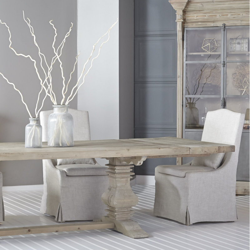 Benny 19'' H Linen Blend Upholstered Ash Side Chair