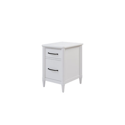 White 2 Drawer Filing Cabinet Featuring Veneers, Spacious Drawers For Letter And Legal - Size Storage, Bearing Glides, Metal Hardware, Frame Tapered Legs Filing, Veneers Durability, Glides Effortless