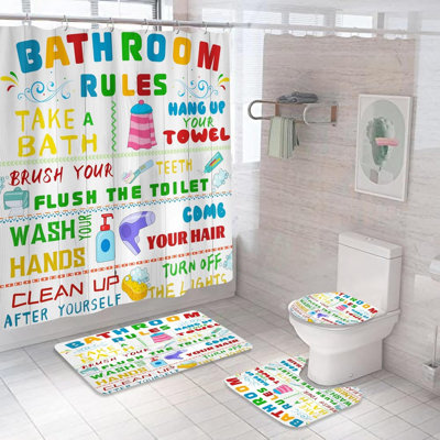 Ensemble de rideaux de douche 4 pièces